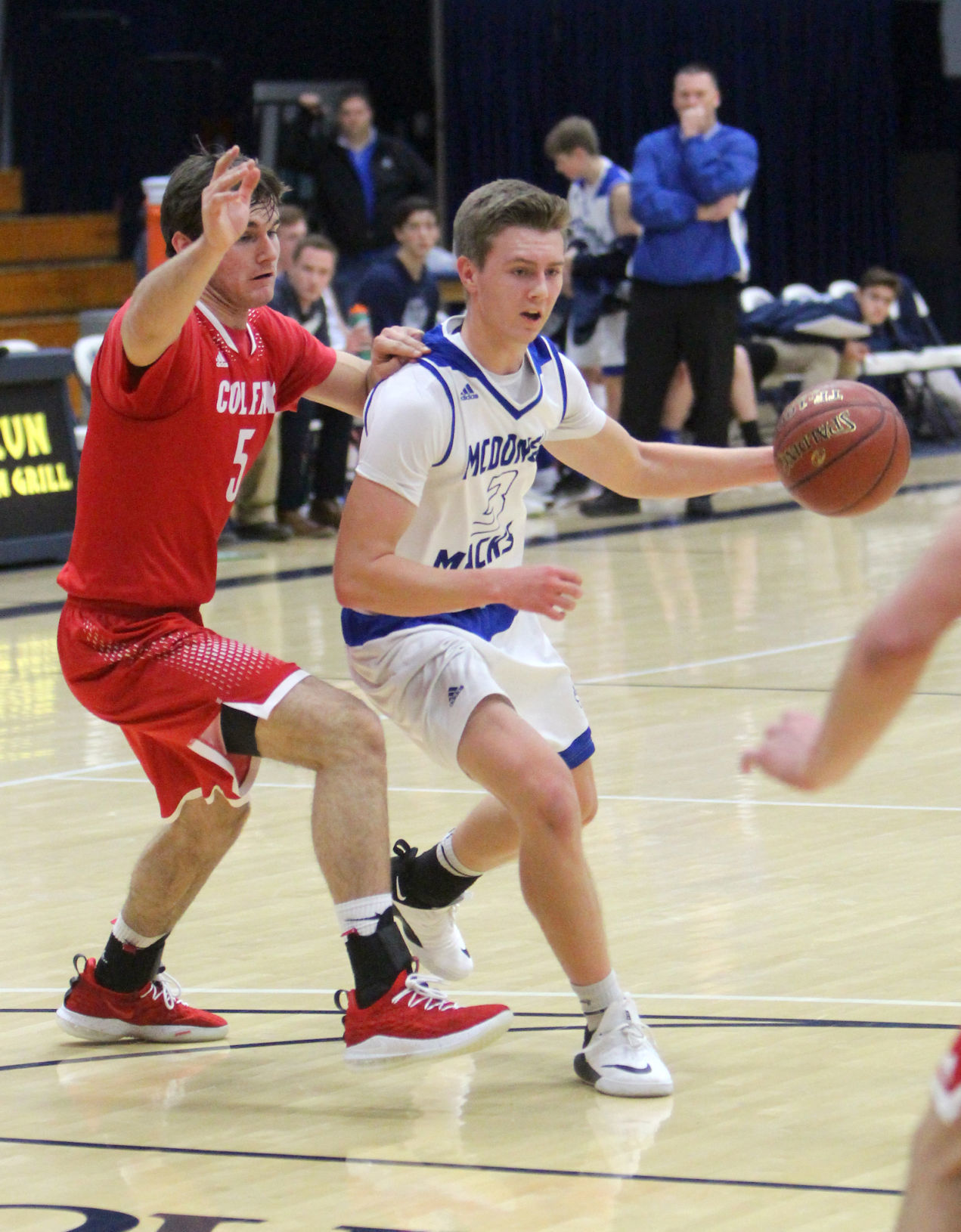 McDonell boys basketball vs Colfax at UW-Stout 12-1-18